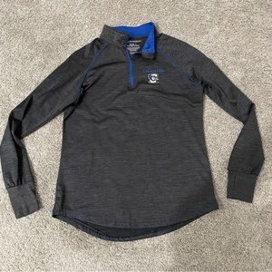 Gray and blue creighton quarter zip up